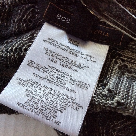 BCBG MAXAZRIA SILK DRAPED OPEN FRONT ZIG ZAG CARDIGAN MEDIUM - Picture 6 of 8